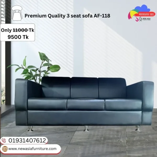 Premium Quality 3 seat sofa Black AF-118